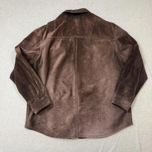 Eddie Bauer Seattle Suede Jacket Coat Washable Brown Cabin Western Mens Size Lg - Picture 6 of 6